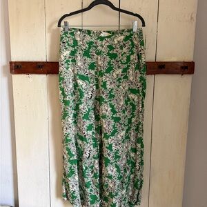 C&C California Green and Cream Linen Skirt